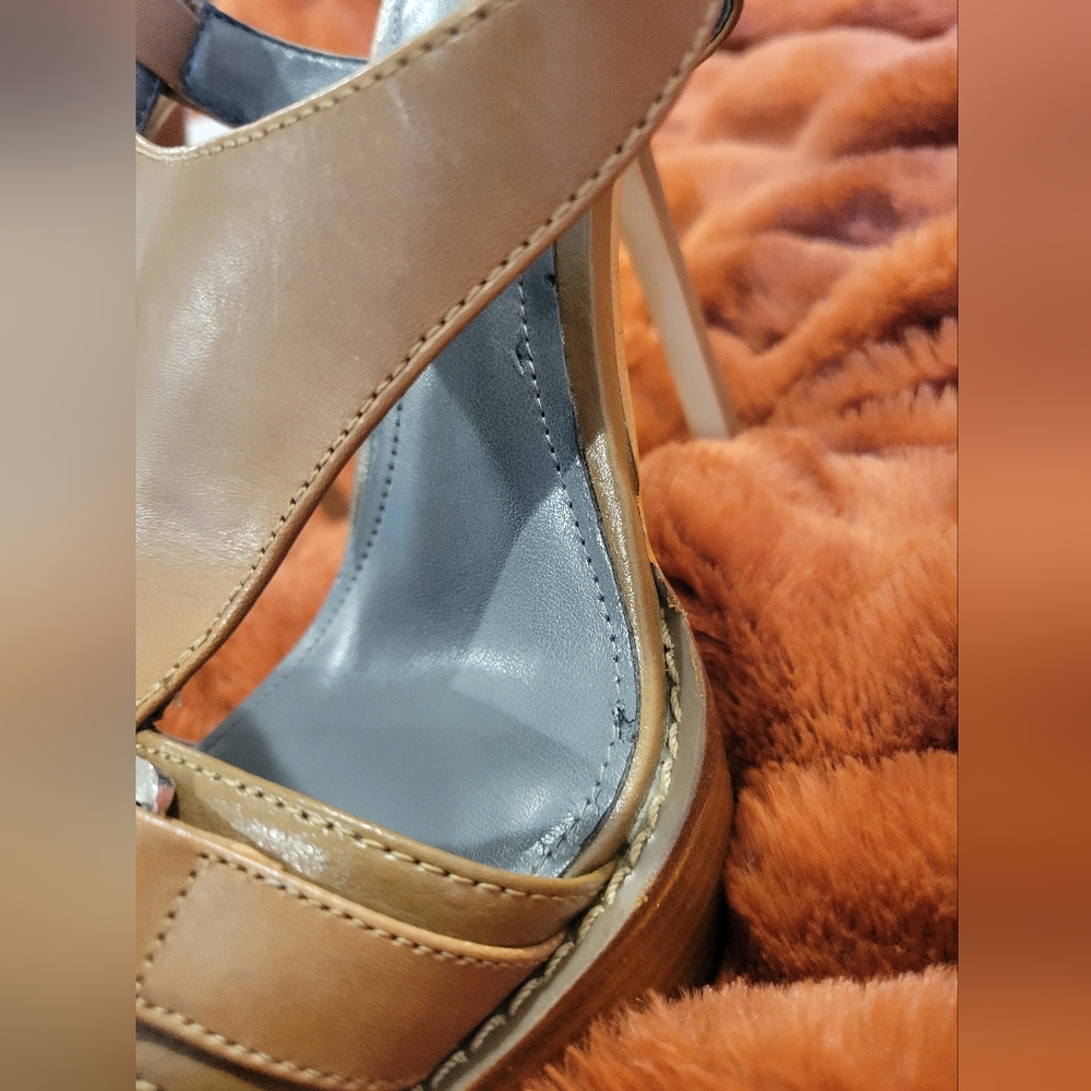 Calvin Klein Beige Ankle Strap Buckle Heels - Picture 5 of 10